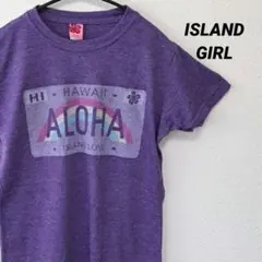 ISLAND GIRL 半袖 プリント Tシャツ 紫 S トップス ハワイのサムネイル