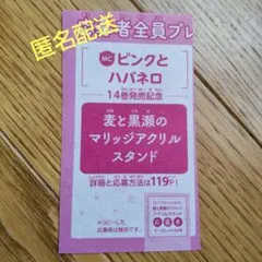 匿名配送！ピンクとハバネロ　麦と黒瀬のマリッジアクリルスタンド応募券１枚