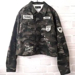 リベットアンドサージ　カモフラ　ミリタリー　ショート丈　ジャケット　Fサイズ