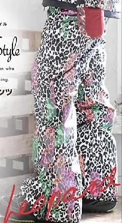 シスタJ スノーボードパンツ サイズL レオパード　ネオン