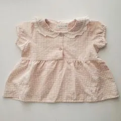 mamaraku ママラク バースデイ　セーラーギンガムチェックTシャツ90cm