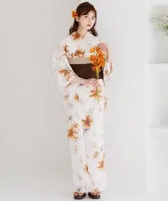 新品 浴衣 セット 浴衣セット ゆかた 大人 レディース 白 向日葵 Y4-53