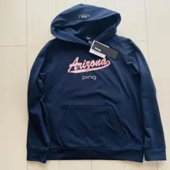 【Mサイズ】未使用品　バックプリントも可愛い　PING パーカー　ネイビー