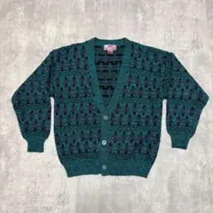 CONCRETE 総柄　ニット　カーディガン　アクリル　ヴィンテージ