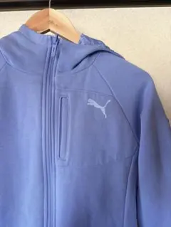 PUMA プーマリバーシブル ジップパーカー ブルー フード付き レディースL