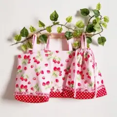 入学入園セット　ハンドメイド　レッスンバッグ　女の子　ゆめかわ　いちご　ピンク