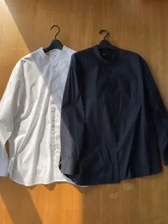 UNIQLO エクストラファインコットンオーバーサイズスタンドカラーシャツ長袖