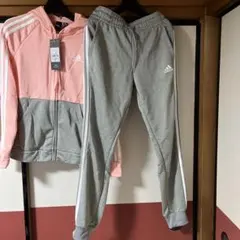 adidas セットアップ L ピンク/グレー