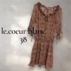 le.coeur blanc 花柄シフォンワンピース日本製 フリル Vネック38