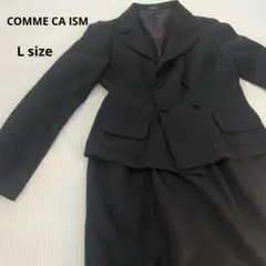【美品】コムサイズム　ブラック ダブルブレストスーツ　レディース　Ｌ