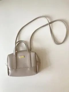 ベージュ ミニショルダーバッグ 合成皮革