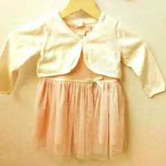 入園式　結婚式お呼ばれ　ワンピース 90 ピンク　 H＆M 80ボレロ　白