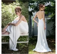 ※クリーニング済み※ドレスプロダクション／ウエディングドレス／Aライン