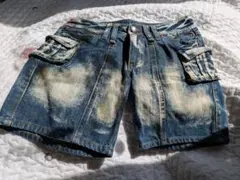 ✩GRAIZE デニムブルー ポケット付き ショートパンツ　W61✩