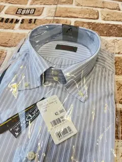 【新品未使用•自宅保管】半袖ワイシャツ　ストライプ
