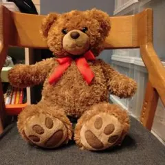 テディベア ぬいぐるみ ブラウン 赤いリボンのサムネイル