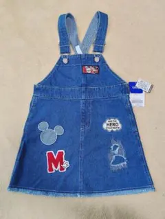 【Disney公式】ミッキーマウス デニムジャンバースカート 110cm