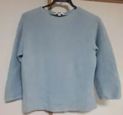 UNIQLO 水色 リブ編み 長袖ニット L