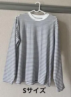無印良品 紳士 天竺編みクルーネック長袖Ｔシャツ（ボーダー） Sサイズのサムネイル