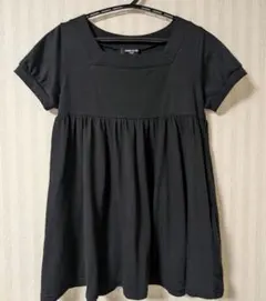 コムサイズム 120 チュニック ワンピース 黒 スクエアネック 半袖 女の子