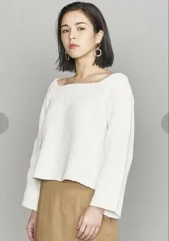 DEMYLEE デミリー　スクエアニット　白 ホワイト