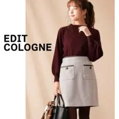 エディットコロン　ミニスカート　台形　グレー　前ポケット　バックファスナーのサムネイル