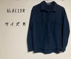 GLACIER 長袖 ブラウス M通勤 トップス レディース　ネイビーカジュアルのサムネイル