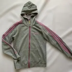 【adidas】フルジップパーカー　グレー　Mサイズのサムネイル