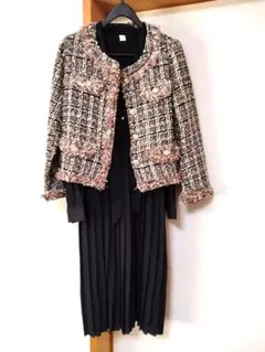 再値下げ❗ツイードジャケットとプリーツスカートセット　9号