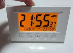 RHYTHM 電波時計 デジタル 置時計 ホワイト