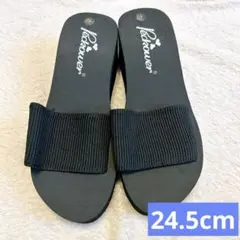 ⭐️ レディース 歩きやすい 厚底 ビーチサンダル 黒 24.5cm 夏 軽量