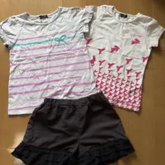 BeBe 半袖Tシャツ 2枚セット110cm 120cmとショートパンツ