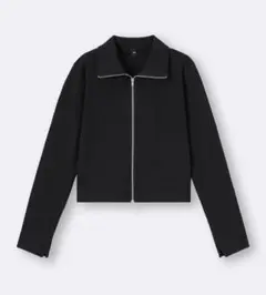 週末セール❗️【美品】GU　リブダブルジップカーディガン　M　黒