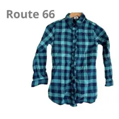 海外古着【Route 66 】ターコイズチェック 長袖シャツ L/G カジュアル