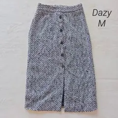 美品✨Dazy SHIEN ツイード ロングスカート M 黒×白 フロントボタン