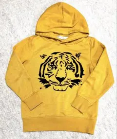 H&M トラプリント マスタード色 パーカー 130