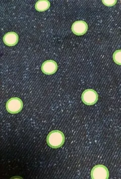 デニム風生地　水玉模様