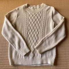 チェンジングタイム アイボリー ケーブル編み セーター Fサイズ