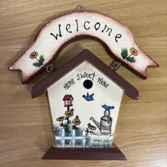 【レトロ】カントリー雑貨 木製 ウェルカムプレート ヴィンテージ 壁掛けボードのサムネイル