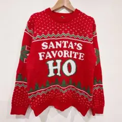 サンタ　赤　セーター M レッド　長袖　ニット　クリスマス　アグリーセーターのサムネイル