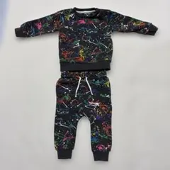 next.82 ベビー 裏起毛スウェット セットアップ ペイント柄 12-18m