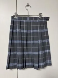 美品　コノミ　conomi チェック柄　スカート　グレー×水色　W63 送料込み
