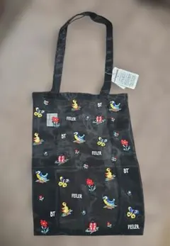 FEILER ブリジットタナカ コラボ 刺繍トートバッグ 黒