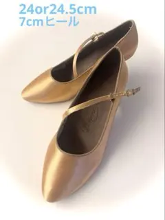 【新品未使用】社交ダンスシューズ スタンダードシューズ24.5cm BD 社交ダンス シューズ ダンスシューズ7cmヒール/5cmヒール太め