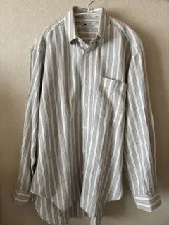 WAKO 綿100ホワイトストライプ 長袖シャツ