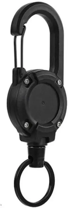 リールキーホルダー カラビナ式 金属ワイヤー 最長60cm