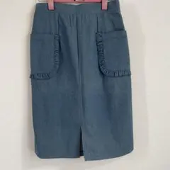 スカートミディ丈 フリルポケット