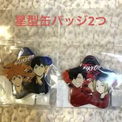 ハイキュー！！ 音駒戦 劇場版 ゴミ捨て場の決戦 グッズ 星型缶バッジ2つ