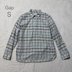 Gap チェック柄 長袖シャツ Sサイズ　ホワイト　グリーン　カジュアルのサムネイル