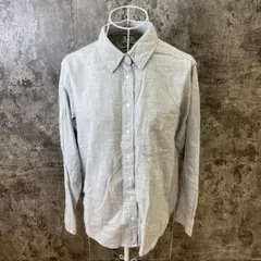 UNIQLO ユニクロ ✨ フランネルシャツ グレー (M) コットン100